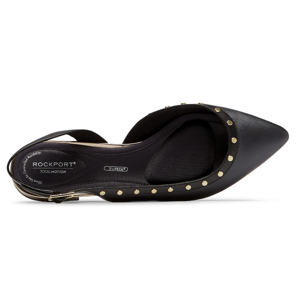 Rockport Womens Total Motion Zuly Studded - Slingback Black - MLE692410